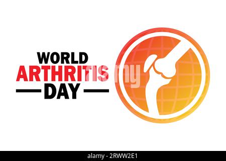 Illustrazione vettoriale del World Arthritis Day. Concetto di vacanza. Modello per sfondo, banner, scheda, poster con iscrizione di testo. Illustrazione Vettoriale