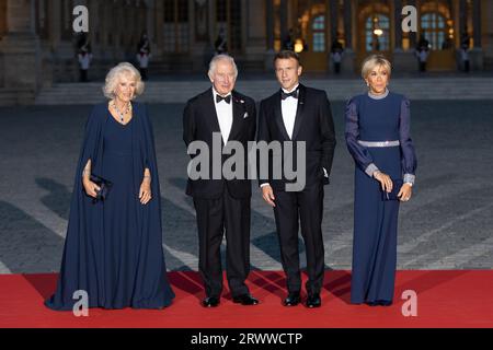 Versailles, Francia. 20 settembre 2023. Cena di stato in onore del re Carlo III e della regina Camilla, Francois Loock/Alamy Foto Stock