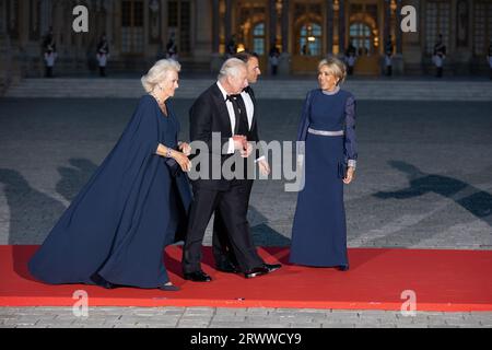 Versailles, Francia. 20 settembre 2023. Cena di stato in onore del re Carlo III e della regina Camilla, Francois Loock/Alamy Foto Stock