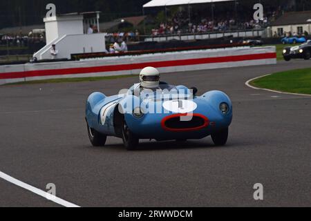 Felix Godard, Christian Godard, Cooper-Climax T39 Bobtail, correvano mentre il sole iniziava a tramontare la sera, il Freddie March Memorial Trophy, un sessanta minuti Foto Stock