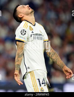 Madrid, Spagna. 20 settembre 2023. Joselu Mato del Real Madrid CF durante la partita di UEFA Champions League, gruppo C, tra Real Madrid e Union Berlin ha giocato allo stadio Santiago Bernabeu il 20 settembre 2023 a Madrid, in Spagna. (Foto di Cesar Cebolla/PRESSINPHOTO) crediti: PRESSINPHOTO SPORTS AGENCY/Alamy Live News Foto Stock