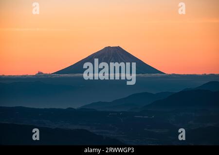 MT. Fuji visto da Takabotchi Foto Stock