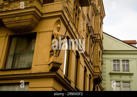 Architettura elaborata a Praga, Cechia. Foto Stock