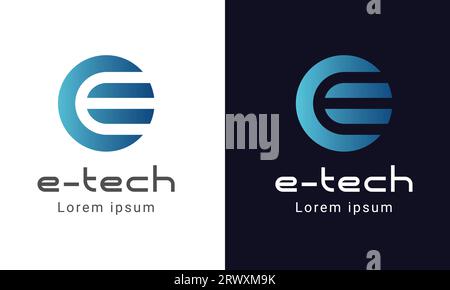 Lettera iniziale e Logo lettera di progettazione logotipo tecnico e Illustrazione Vettoriale