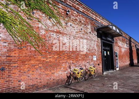 Kanemori Red Brick Warehouse, un'attrazione turistica di Hakodate Foto Stock