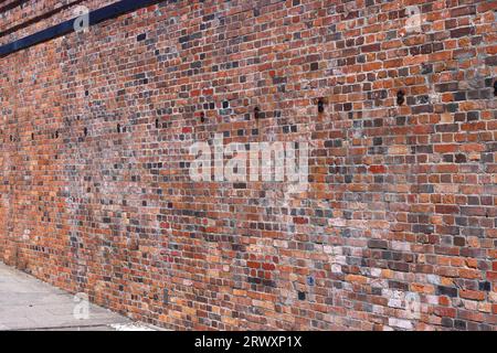 Wall of Kanemori Red Brick Warehouse, attrazione turistica di Hakodate Foto Stock