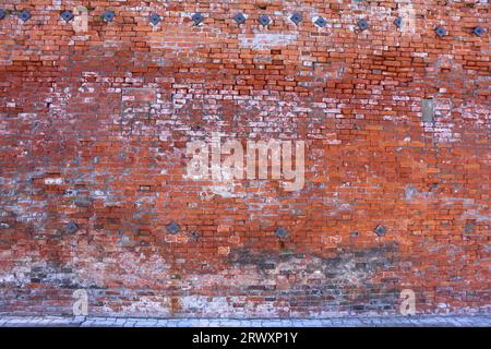 Wall of Kanemori Red Brick Warehouse, attrazione turistica di Hakodate Foto Stock