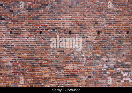 Wall of Kanemori Red Brick Warehouse, attrazione turistica di Hakodate Foto Stock