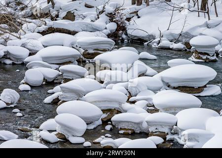 Ishikari gawa a metà inverno Foto Stock