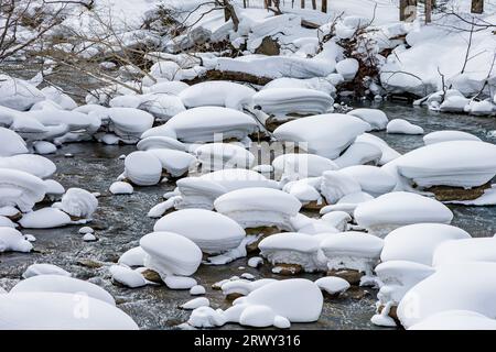 Ishikari gawa a metà inverno Foto Stock