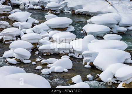 Ishikari gawa a metà inverno Foto Stock