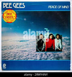 Copertina LP di Peace of Mind, un album di registrazioni originali australiane dei Bee Gees, pubblicato nel 1978 Foto Stock