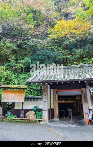 Ingresso ai tunnel del sito storico della miniera d'oro di Sado Foto Stock