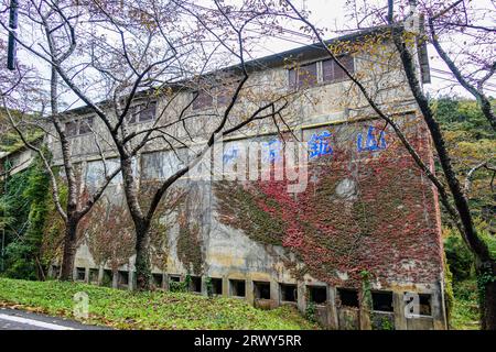 Sado Mine Takato Shokosha ricoperta di viti Foto Stock