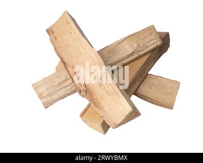 legna da ardere su una superficie trasparente Foto Stock