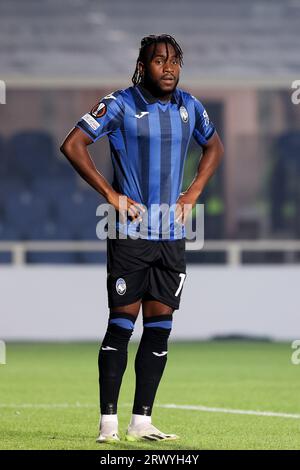 Bergamo, 21 settembre 2023. Ademola Lookman (Atalanta BC) durante la partita di calcio di Europa League tra Atalanta e Rakow Czestochowa allo Stadio Gewiss il 21 settembre 2023 a Bergamo, Italia. Crediti: Stefano Nicoli/Speed Media/Alamy Live News Foto Stock