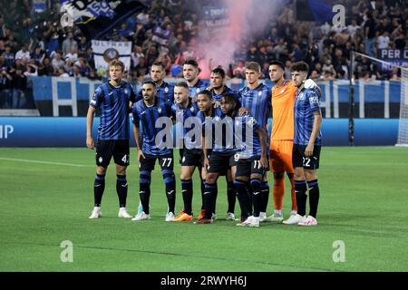 Bergamo, 21 settembre 2023. Foto della squadra Atalanta durante la partita di calcio di Europa League tra Atalanta e Rakow Czestochowa allo Stadio Gewiss il 21 settembre 2023 a Bergamo, Italia. Crediti: Stefano Nicoli/Speed Media/Alamy Live News Foto Stock