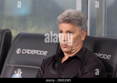 Porto Alegre, Brasile. 21 settembre 2023. L'allenatore dell'Arena do Gremio Renato Gaucho do Gremio, durante la partita tra Gremio e Palmeiras, per il 24° round del Campionato brasiliano 2023, all'Arena do Gremio, questo giovedì 21. 30761 (Liamara polli/SPP) crediti: SPP Sport Press Photo. /Alamy Live News Foto Stock