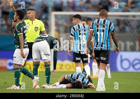 Porto Alegre, Brasile. 21 settembre 2023. Luis Suarez di Gremio durante la partita tra Gremio e Palmeiras, per la serie A brasiliana 2023, all'Arena do Gremio Stadium, a Porto Alegre il 21 settembre. Foto: Liamara polli/DiaEsportivo/Alamy Live News Credit: DiaEsportivo/Alamy Live News Foto Stock