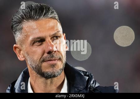 Buenos Aires, Argentina. 21 settembre 2023. Martin Demichelis del River Plate visto durante una partita tra River Plate e Atletico Tucuman come parte del gruppo A della Copa de la Liga Profesional 2023 all'Estadio Mas Monumental Antonio Vespucio liberti. Punteggio finale: River Plate 1:0 Atletico Tucuman credito: SOPA Images Limited/Alamy Live News Foto Stock