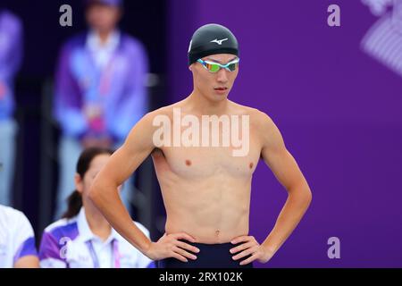 Taishu Sato (JPN), 22 SETTEMBRE 2023 - Modern Pentathlon : Men's individual semi-final Swimming at Fuyang Yinhu Sports Centre durante i Giochi asiatici della Cina Hangzhou del 2022 a Hangzhou, Cina. (Foto di Naoki Nishimura/AFLO SPORT) Foto Stock