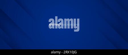 Sfondo astratto con strato di carta su sfondo blu scuro. Illustrazione banner di sfondo modello orizzontale. Illustrazione Vettoriale