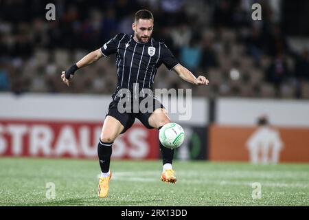 Helsinki, Finlandia. 21 settembre 2023. Andrija Zivkovic di PAOK in azione durante un match tra Helsinki e PAOK. Europa Conference League a gironi partita tra HJK Helsinki e PAOK FC. La partita è finita 2-3. (Immagine di credito: © Giannis Papanikos/ZUMA Press Wire) SOLO USO EDITORIALE! Non per USO commerciale! Foto Stock