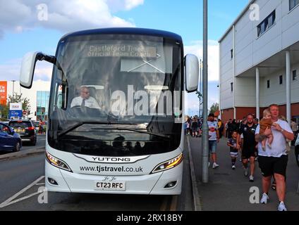 Castleton Tigers (Castleford Rugby League Football Club Ltd) allenatore della squadra all'Halliwell Jones Stadium, Mike Gregory Way, Warrington WA2 7NE Foto Stock