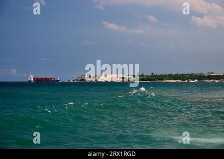 Castillo del Morro all'ingresso del porto di l'Avana, Cuba Foto Stock