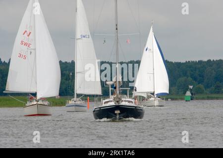 Barche nel fairway per Nykoeping Foto Stock