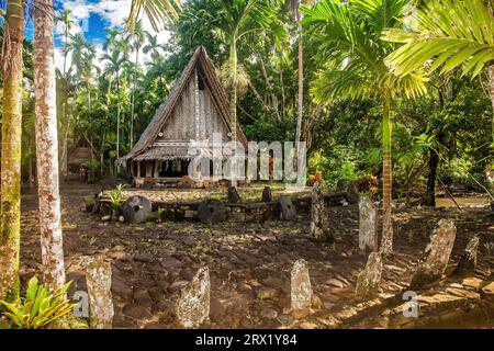 Tradizionale Historic Men's Meeting House Tribal Superior Men House, Yap Island, Yap State, Caroline Islands, FSM, Stati federati di Micronesia Foto Stock