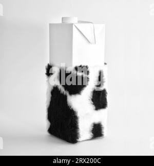 Scatola del latte con cuoio Foto Stock