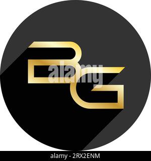 Logo BG Letter su sfondo circolare Illustrazione Vettoriale