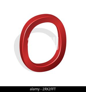 Numero zero figura matematica isometrica, carattere del simbolo in 3d su sfondo bianco. Figura geometrica dell'illustrazione vettoriale con carattere al proprio progetto Illustrazione Vettoriale