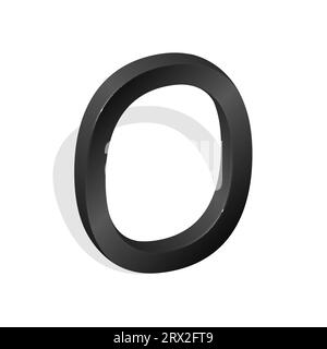 Numero zero figura matematica isometrica, carattere del simbolo in 3d su sfondo bianco. Figura geometrica dell'illustrazione vettoriale con carattere al proprio progetto Illustrazione Vettoriale