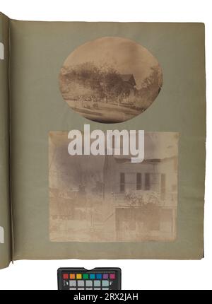 Fotografie di Tiziano Ramsay Peale, Arlington House e casa con neve sul tetto. PG.66.25.08, PG.66.25.09. Foto Stock