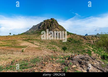 Paesaggio lunare, Rhumsiki, montagne Mandara, provincia dell'estremo nord, Camerun, Africa Foto Stock