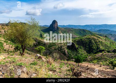 Paesaggio lunare, Rhumsiki, montagne Mandara, provincia dell'estremo nord, Camerun, Africa Foto Stock