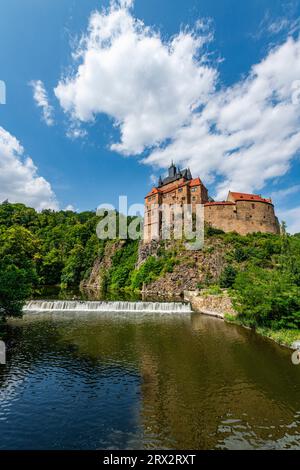 Castello di Kriebstein, sul fiume Zschopau, Kriebstein, Sassonia, Germania, Europa Foto Stock