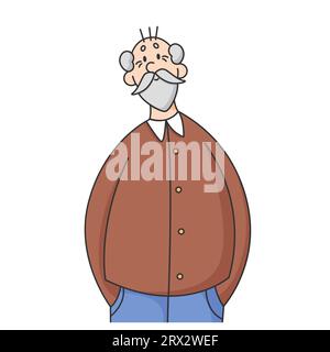 Avatar di anziano isolato Illustrazione Vettoriale