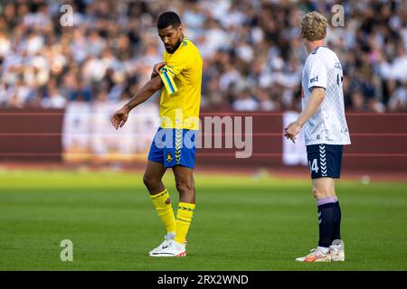 Aarhus, Danimarca. 17 settembre 2023. OHI Omoijuanfo (9) di Broendby SE visto durante il 3F Superliga match tra Aarhus GF e Broendby IF al Ceres Park di Aarhus. (Foto: Gonzales Photo - Teis Markfoged). Foto Stock