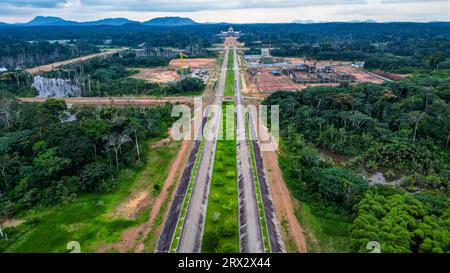 Aerea del futuro Palazzo Presidenziale, Ciudad de la Paz, Rio Muni, Guinea Equatoriale, Africa Foto Stock