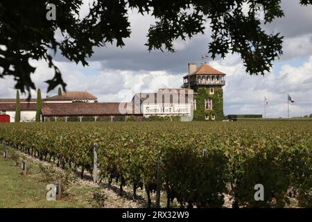 Bordeaux, Francia. 22 settembre 2023. Vista del castello Smith Haut Lafitte, un Grand Cru classé de Graves, venerdì 22 settembre 2023 a Martillac, fuori Bordeaux, Francia sud-occidentale. Foto di Bob Edme/Pool/ABACAPRESS.COM credito: Abaca Press/Alamy Live News Foto Stock