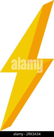 Lightning giallo 3D semplice segno energia brainstorming, luminoso nuova idea Illustrazione Vettoriale