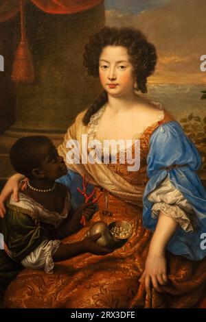 Inghilterra, Londra, Ritratto di Louise de Keroualle, Duchessa di Portsmouth (1649-1734) (Mistress of King Charles II) di Pierre Mignard datato 1682 Foto Stock