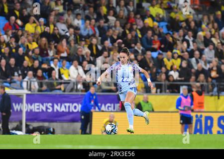 Gothenburg, Svezia. 22 settembre 2023. Gamla Ullevi, Gothenburg, Svezia, 22 settembre 2023: Athenea del Castillo (22 Spagna) controlla la palla nella partita della UEFA Nations League del 22 settembre 2023 tra Svezia e Spagna a Gamla Ullevi a Gothenburg, Svezia (Peter Sonander/SPP) credito: SPP Sport Press Photo. /Alamy Live News Foto Stock