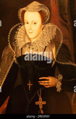 England, London, Portrait of Mary Queen of Scots (1542-87) by an unknown artist after a portrait by Nicholas Hilliard datato 1578 Foto Stock