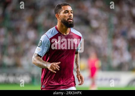 Varsavia, Polonia. 21 settembre 2023. Douglas Luiz Soares de Paulo dell'Aston Villa visto durante la partita a gironi della UEFA Europa Conference League tra Legia Warszawa e Aston Villa al Marshal Jozef Pilsudski Legia Varsavia Municipal Stadium.punteggio finale; Legia Warszawa 3:2 Aston Villa. (Foto di Mikolaj Barbanell/SOPA Images/Sipa USA) credito: SIPA USA/Alamy Live News Foto Stock