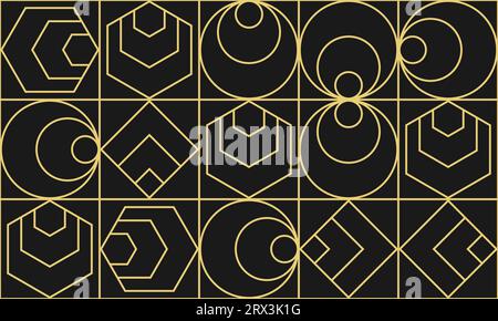 Schema geometrico astratto di forme arbitrarie. Design senza cuciture, sfondo per texture, tessuto, packaging e design creativo Illustrazione Vettoriale