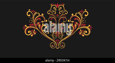 Motivo decorativo. Ricci di forme e dimensioni diverse formano un unico ornamento. Modello per packaging, interior design, cartoline, saluti, inviti Illustrazione Vettoriale